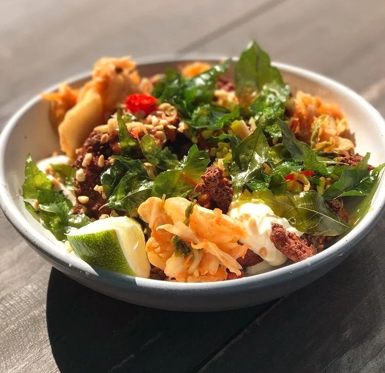 Smiths Korean fried chicken with Kimchi, chilli, ginger, sriracha & kewpie mayo