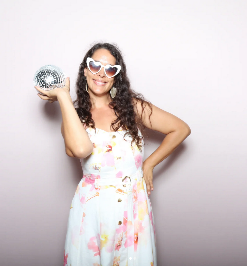 Lana Holding a Disco ball