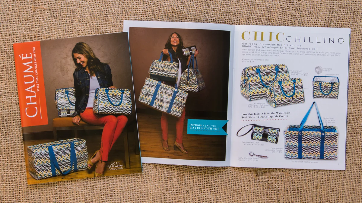 Chaumé 2013 Fall/Winter Collection Catalog // Front Cover & Wavelength Collection Inside Spread