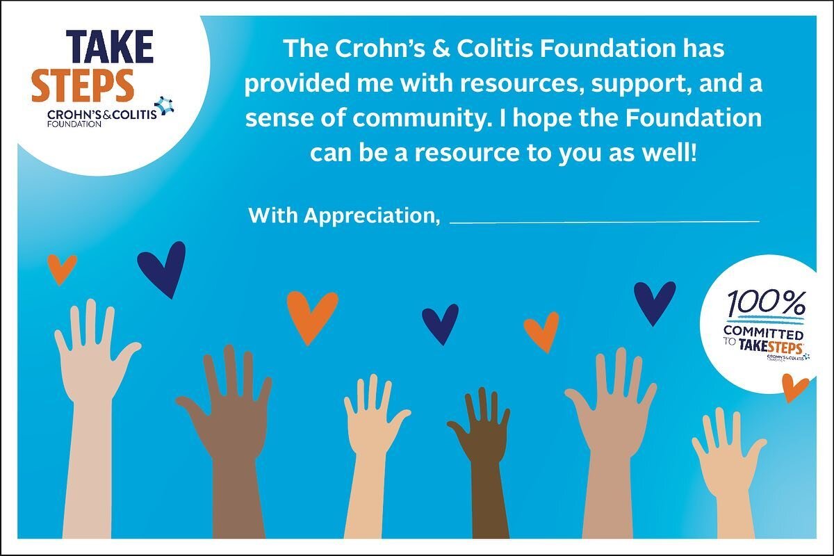 4x6&rdquo; card design for the Crohn&rsquo;s &amp; Colitis Foundation NW Chapter. Designed to help reach supporters &amp; patients alike &amp; to promote the NW Chapter 2022 Take Steps walks 💙🧡
:
:
:
#lunalilydesigns #crohnsandcolitisfoundation #cr