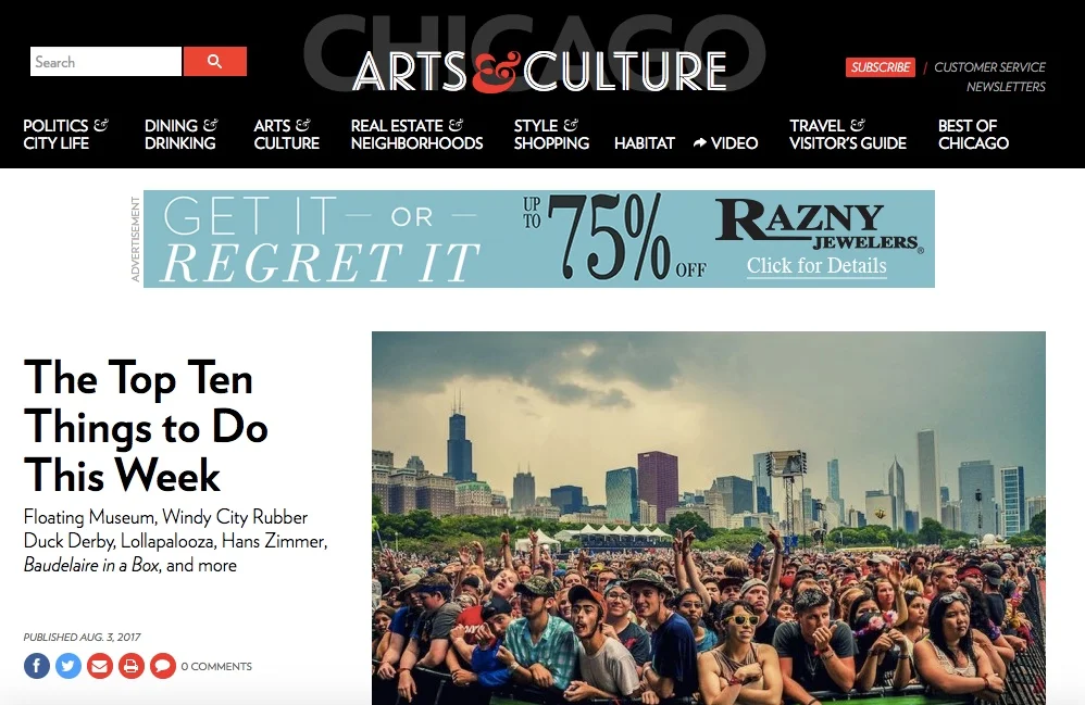 CHICAGO MAGAZINE, August 3, 2017