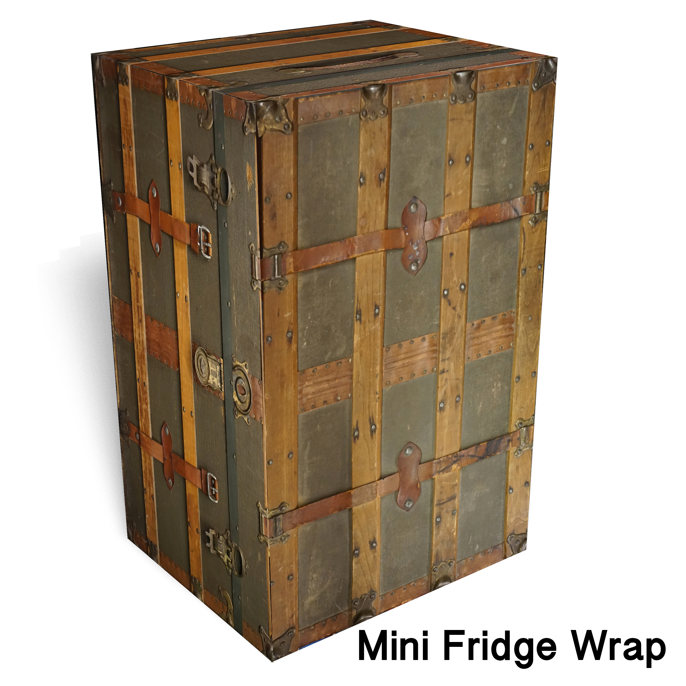 Chest trunk Vintage mini fridge wrap