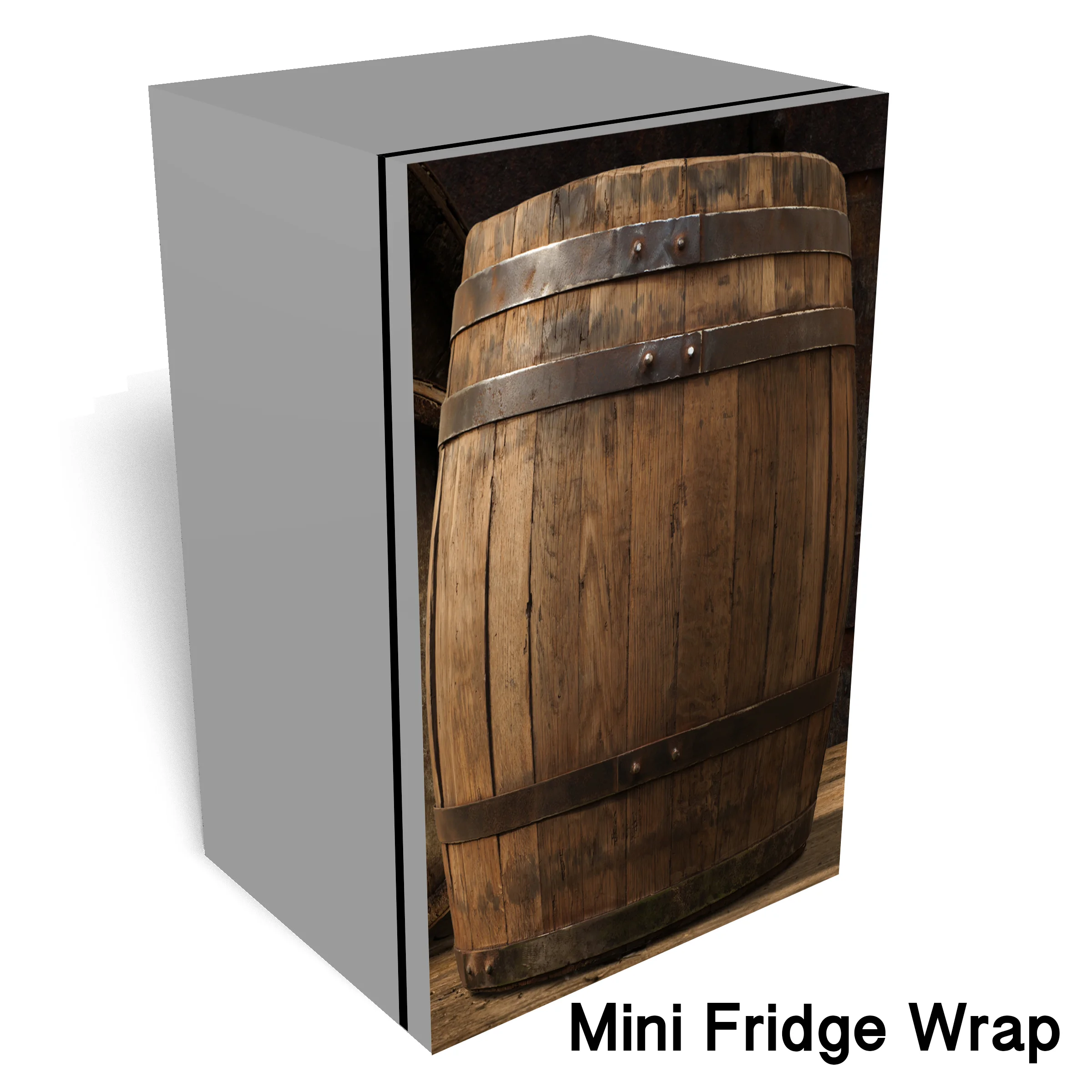 Barrel Mini Fridge Front wrap sticker
