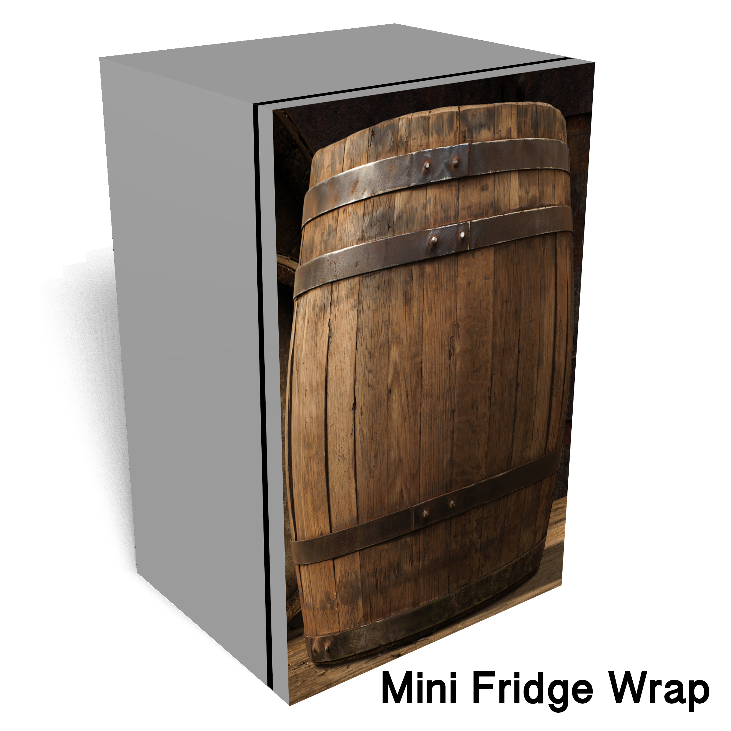 Barrel Mini Fridge Front wrap sticker
