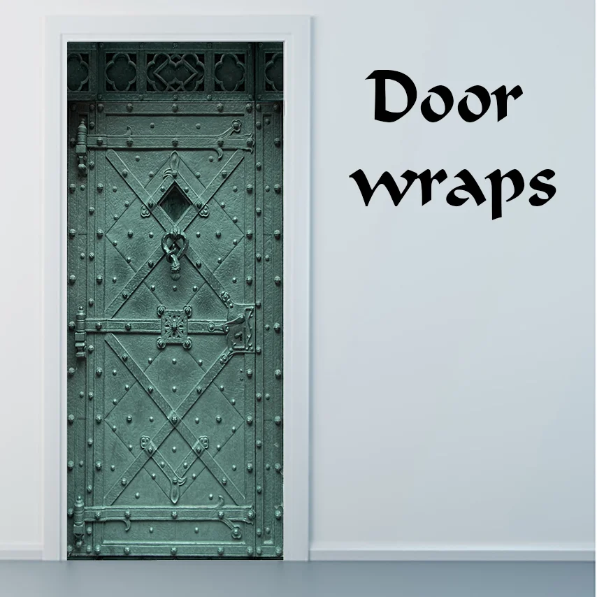 Green Metal Door wraps