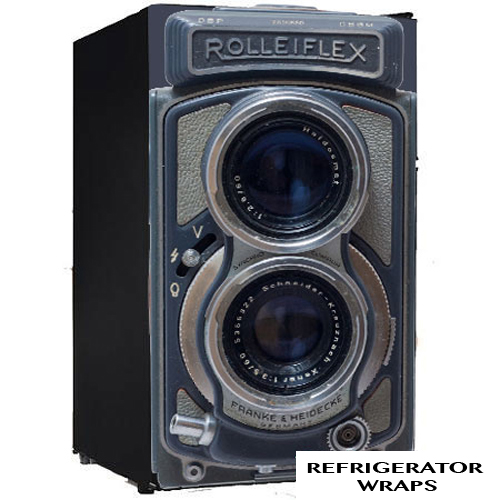 Rolleiflex camera mini fridge wrap stciker