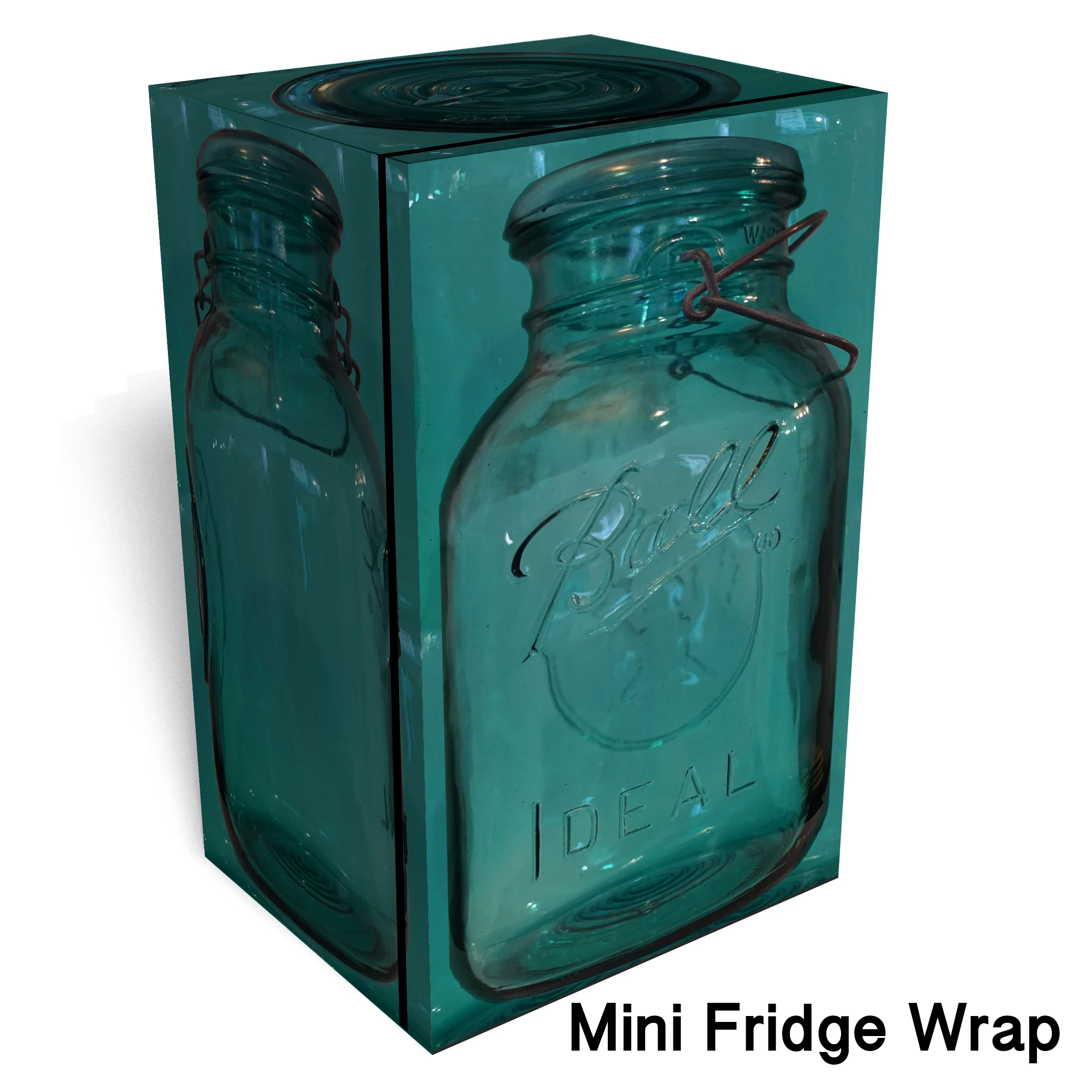 Ball vintage MASON JAR Mini fridge wrap