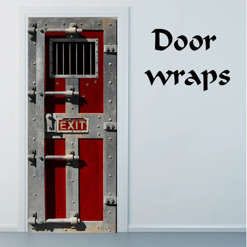 Jail door door wrap