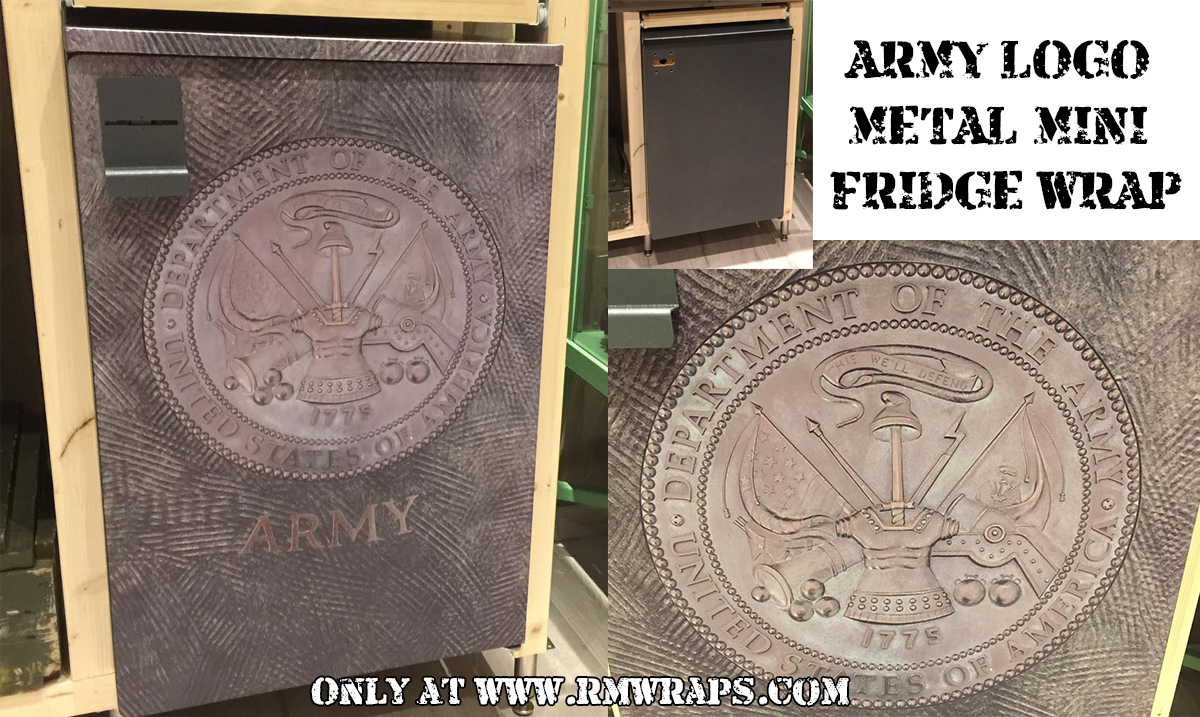 Army Logo Metal Mini Fridge Wrap