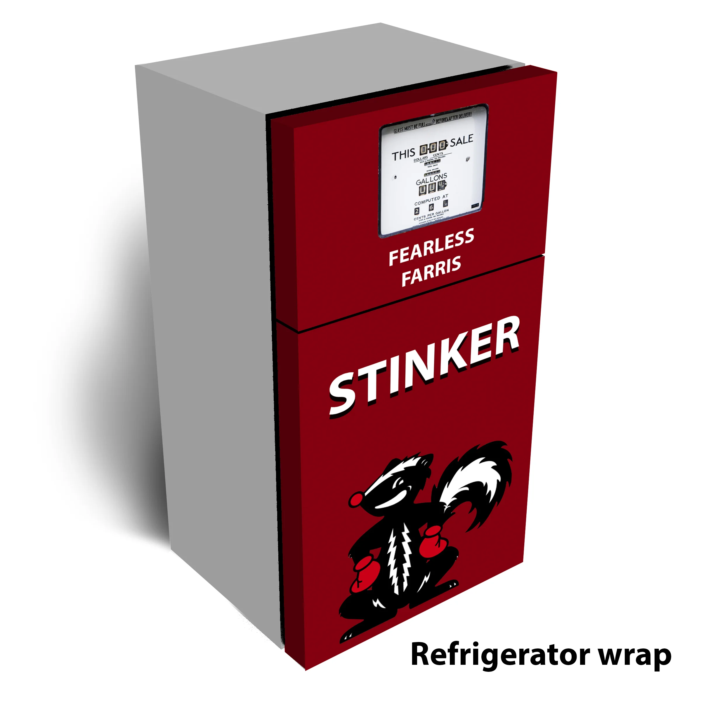 Stinker Gas Pump Refrigerator Wrap