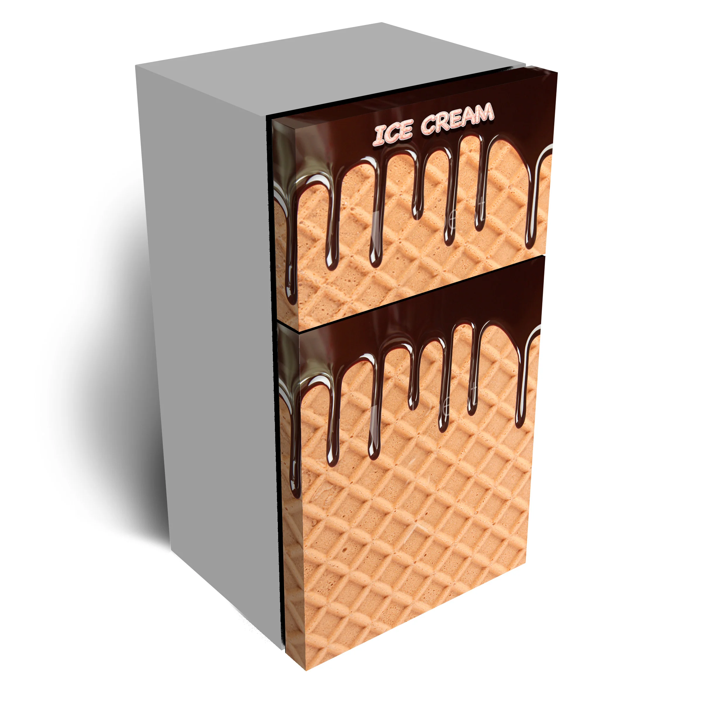 Ice Cream Cone Chocolate Dripping Refrigerator Wrap