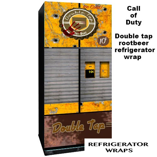 Double tap rootbeer refrigerator wrap