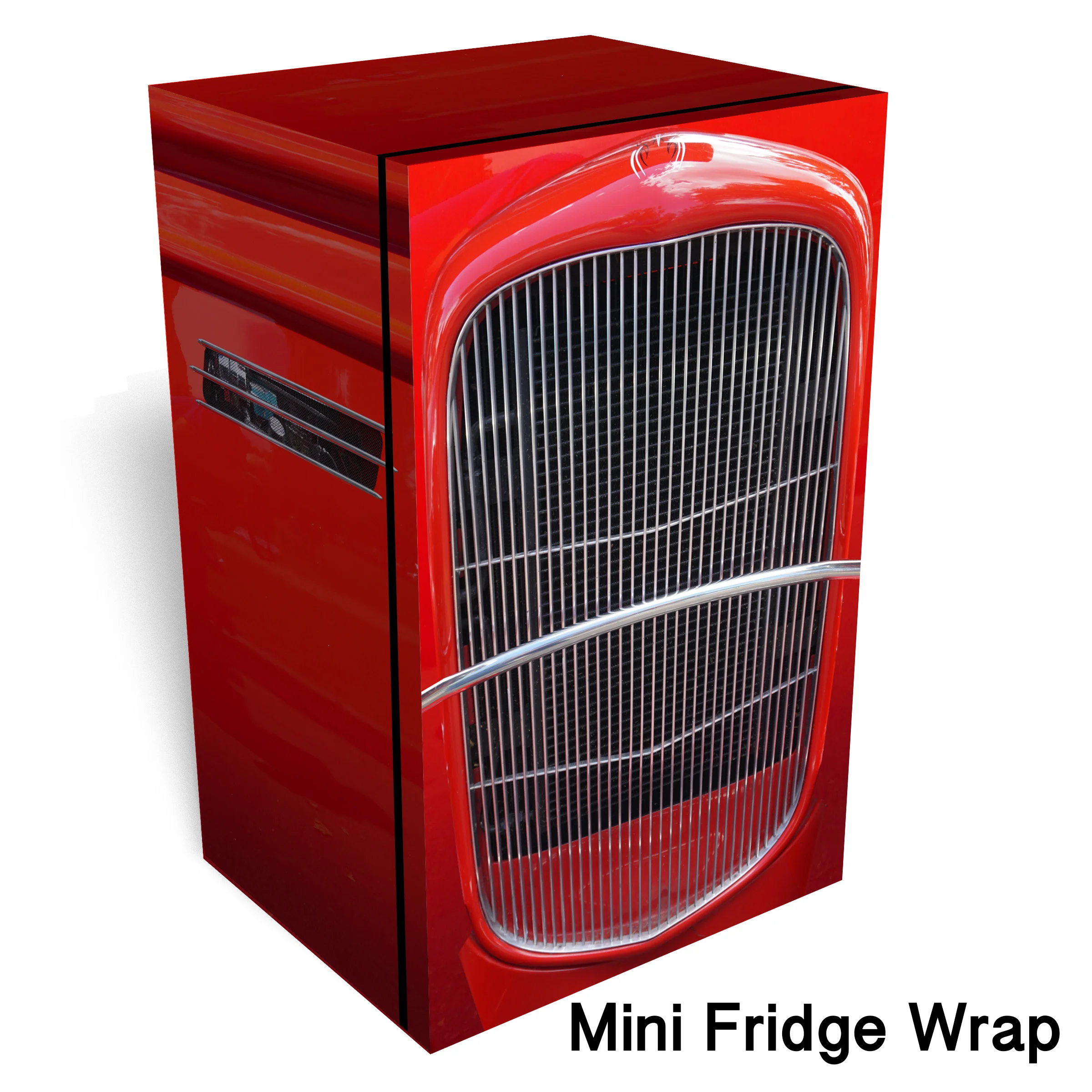 Hot Rod Red 2 Mini Fridge Wrap