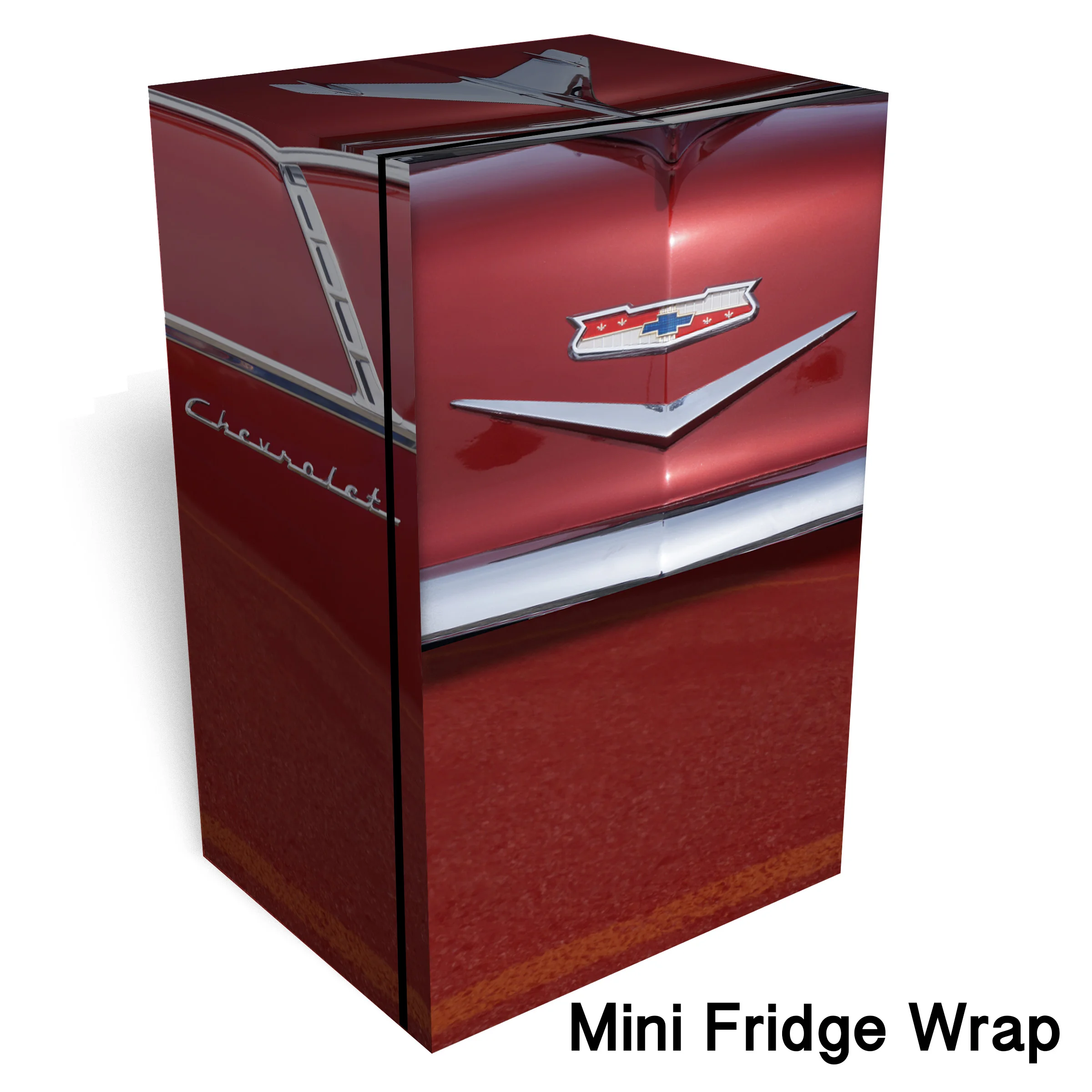 Red 1955 Chevy Mini Fridge Wrap