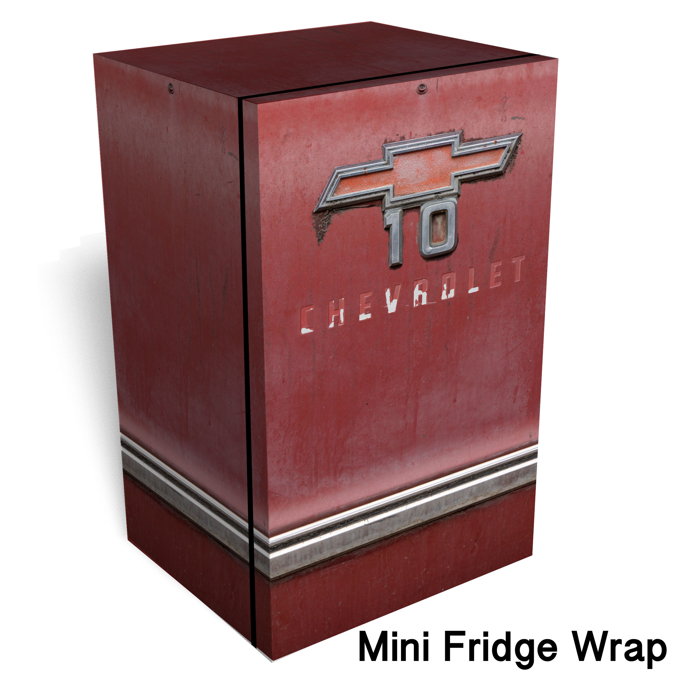 Red Chevrolet 10 Mini Fridge Wrap
