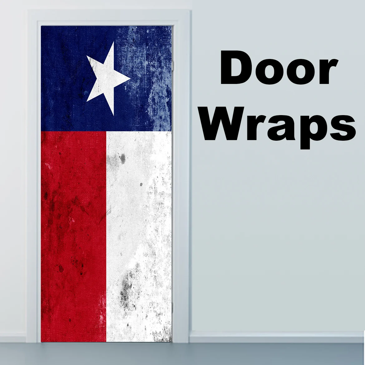 Grunge Texas State Flag Door Skin
