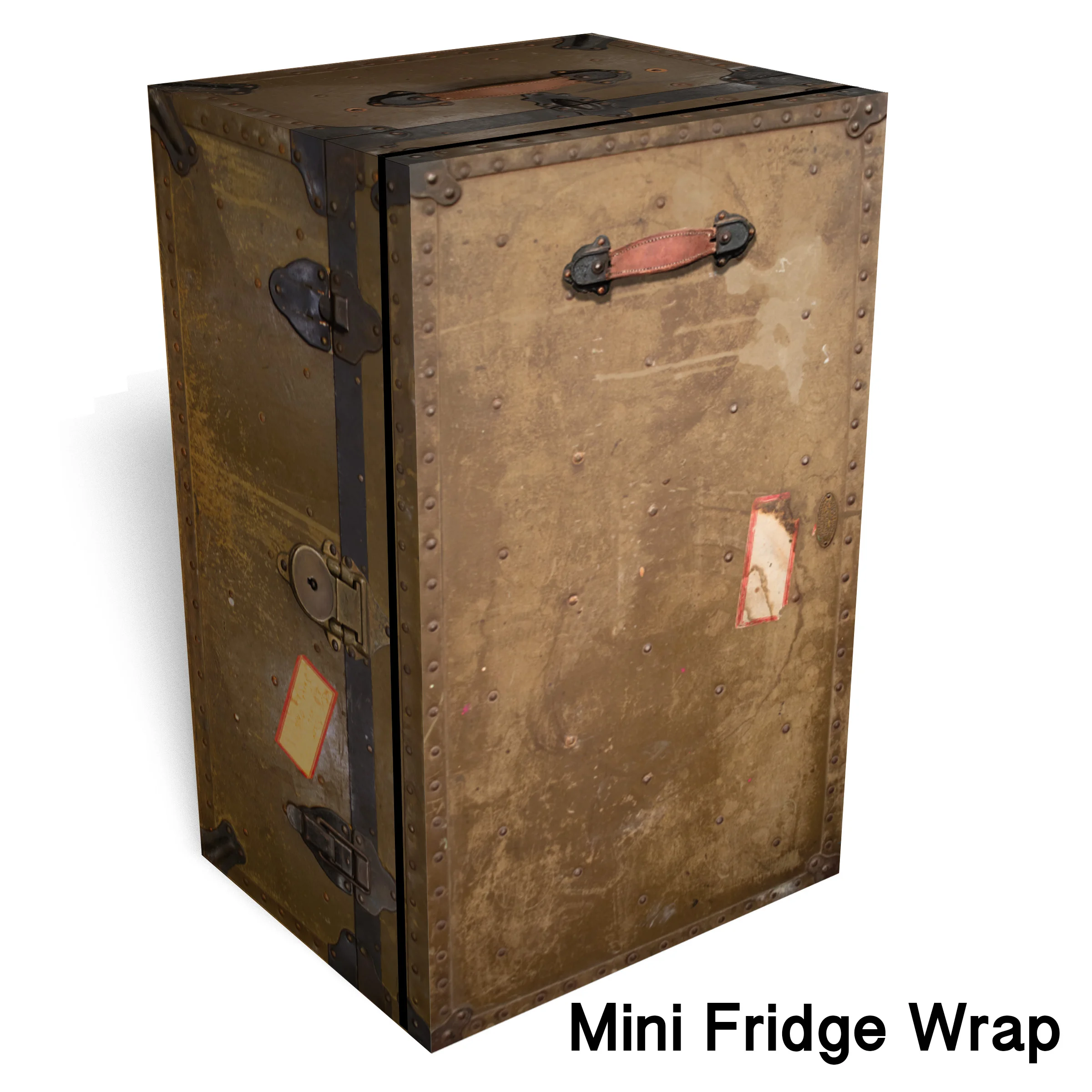 Vintage Army Trunk Mini Fridge Wrap