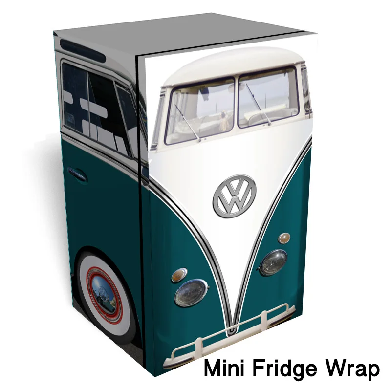 Vw Bus Teal Mini Fridge Wrap