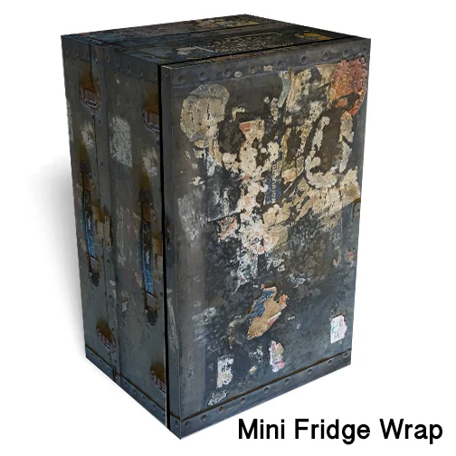 Worn trunk mini fridge skin