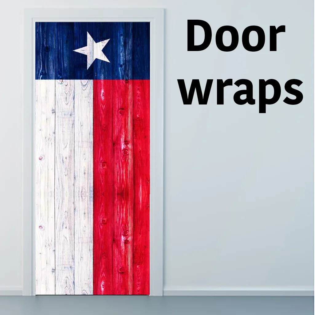 Texas Flag wooden Door wraps
