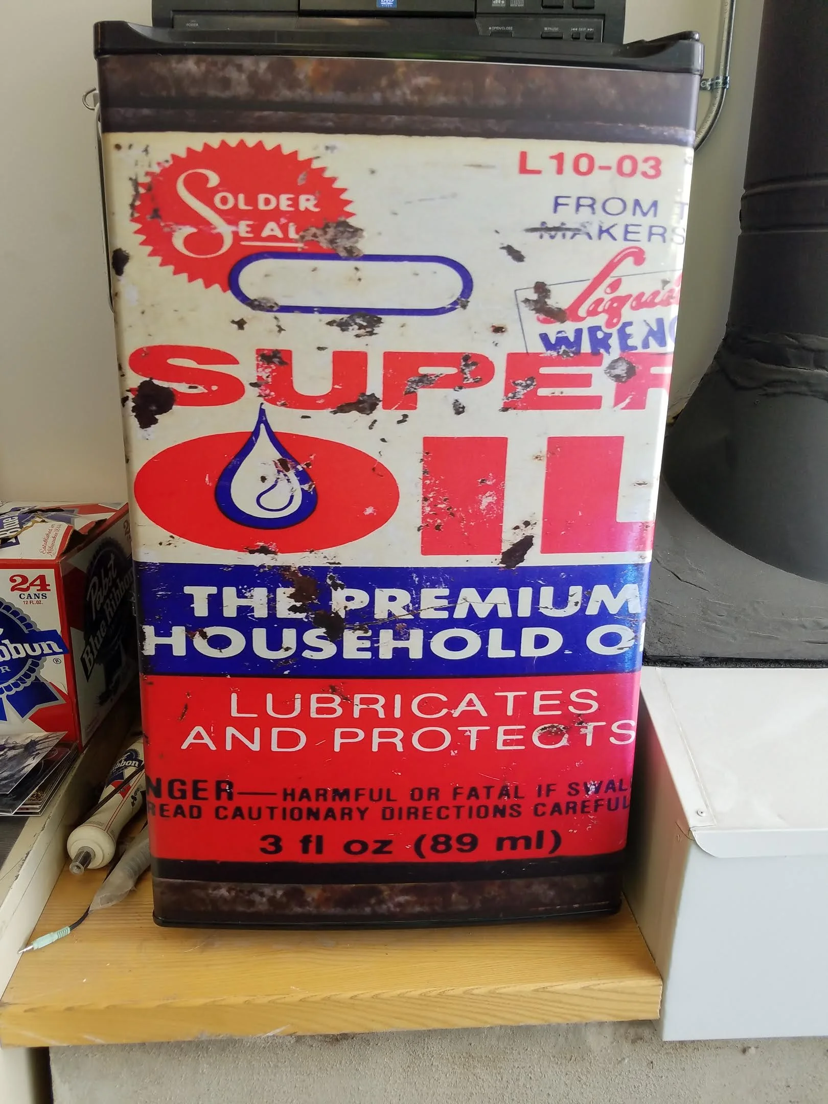 Super Oil Can Mini Fridge Skin