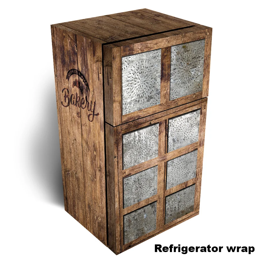 Tin Pie Bakery Wooden Refrigerator Wrap
