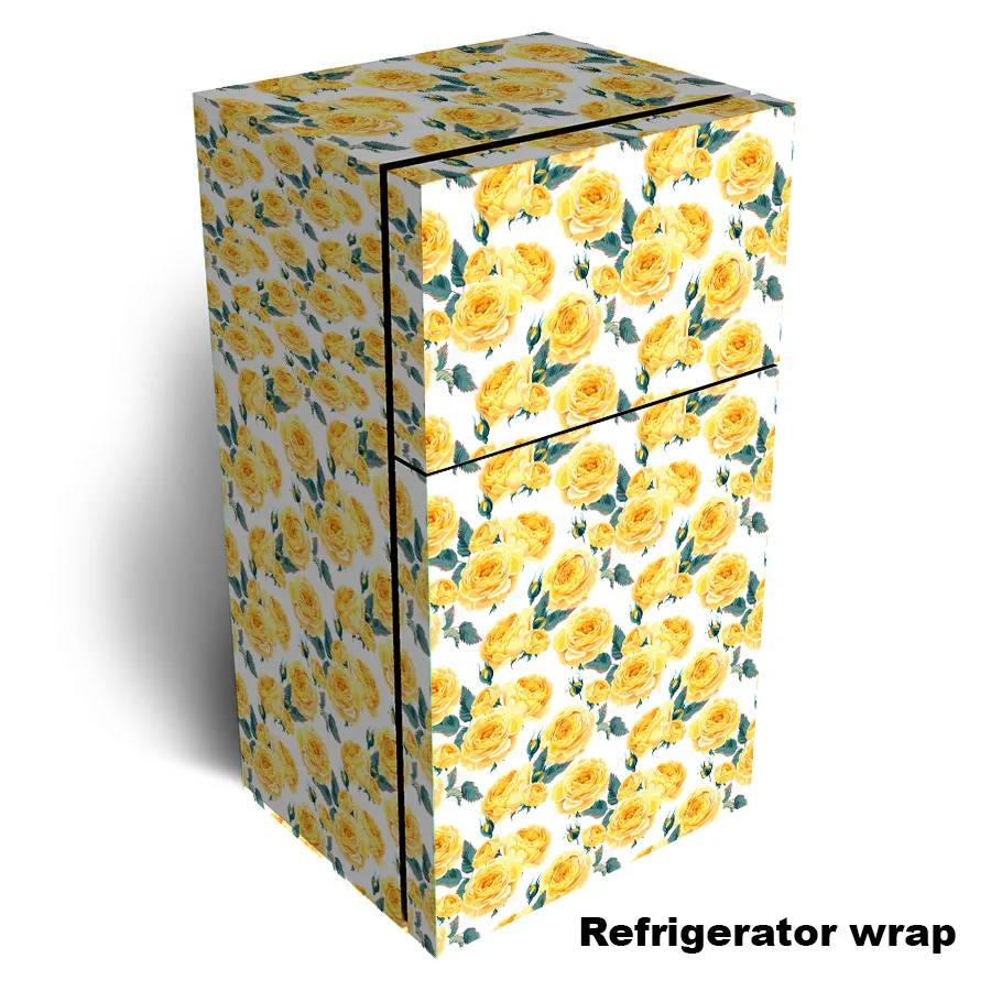 Yellow English Roses Refrigerator Wrap