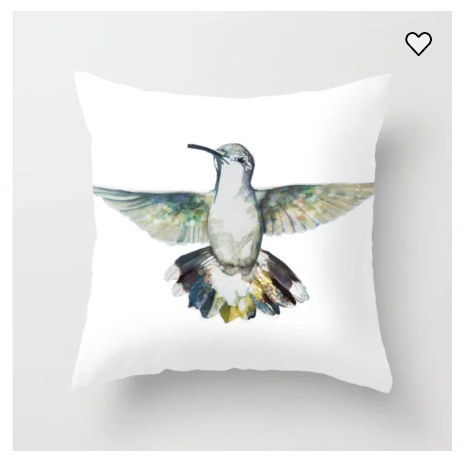 Solo Hummingbird Throw Pillow