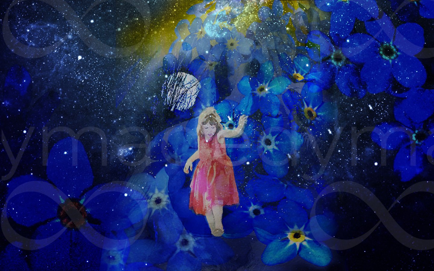 Desktopwallpaper MagicalChild_galaxy_skew_forgetmenot_logolayer.jpg