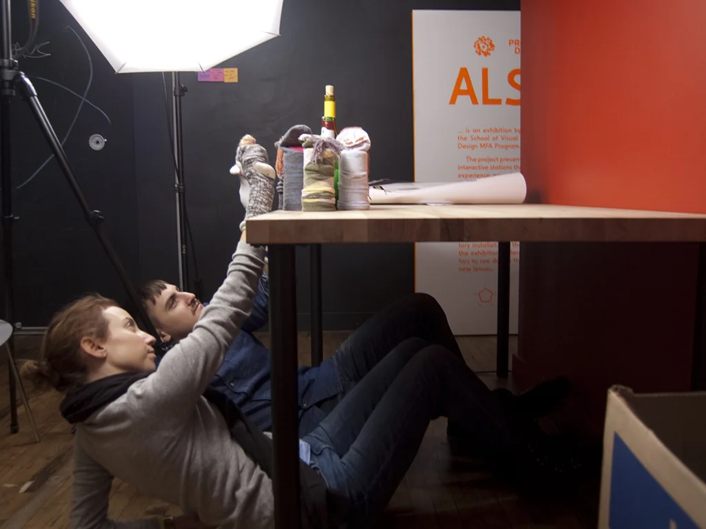 A process shot from filming the concept video.