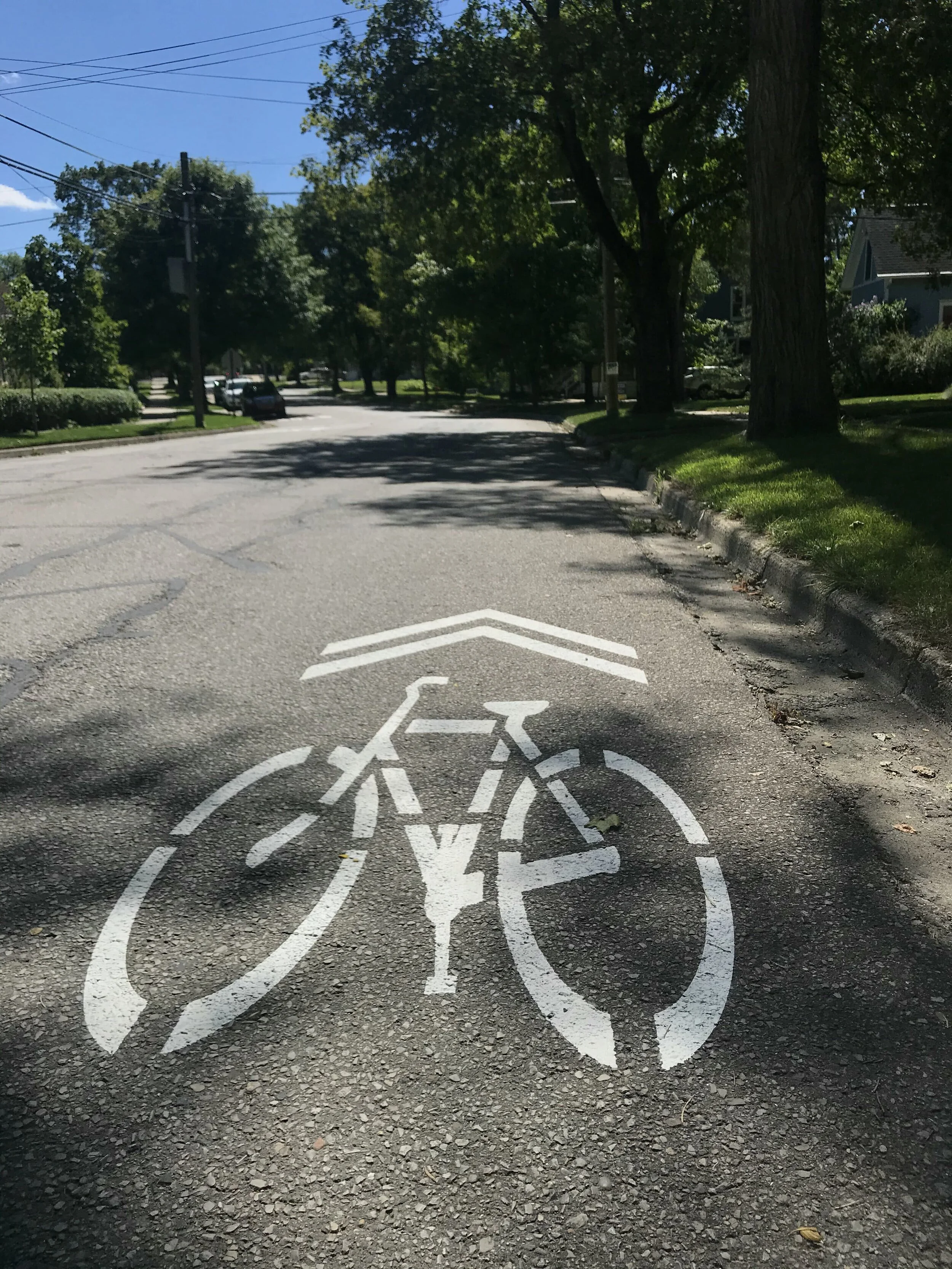 Shared lane markings, or “sharrows” have been added to McKinley Street, Railroad Street, and portions of N Freer Road.