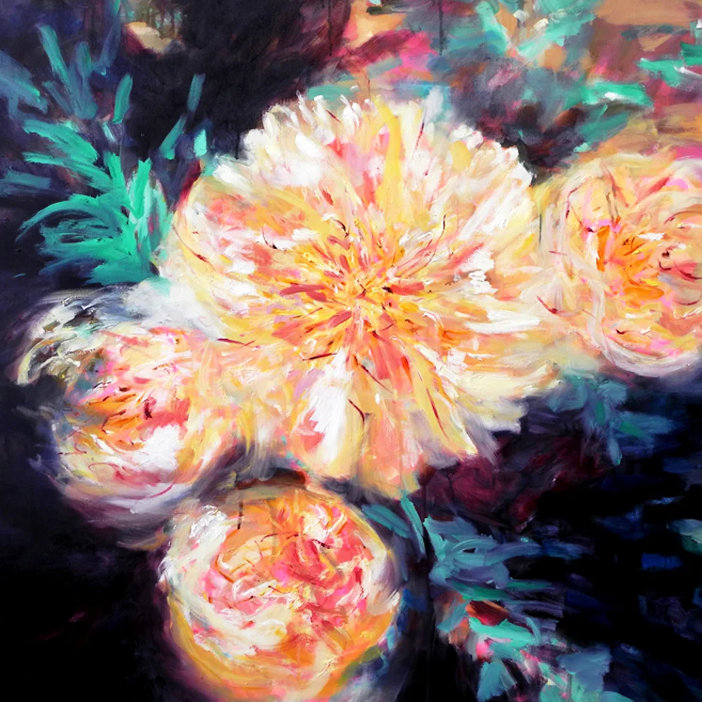 Loves Colour - Oil on Canvas - 101 X 101cm - Jane Blackmore - $2800
