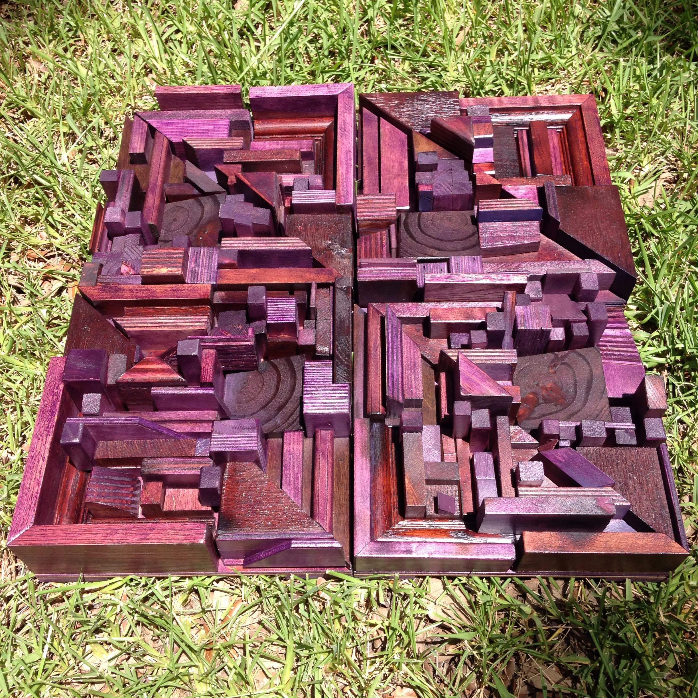Four Nebraska panels Stained Deep Purple.