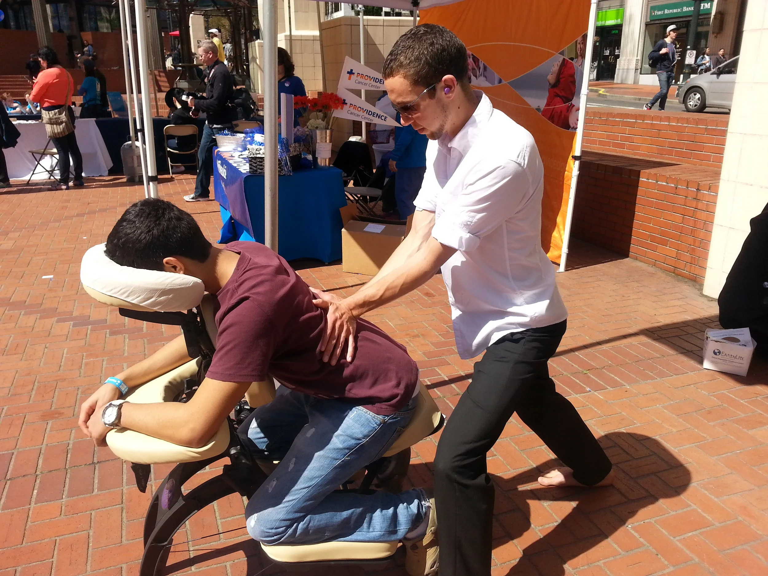 Event Massage, this time out doors.