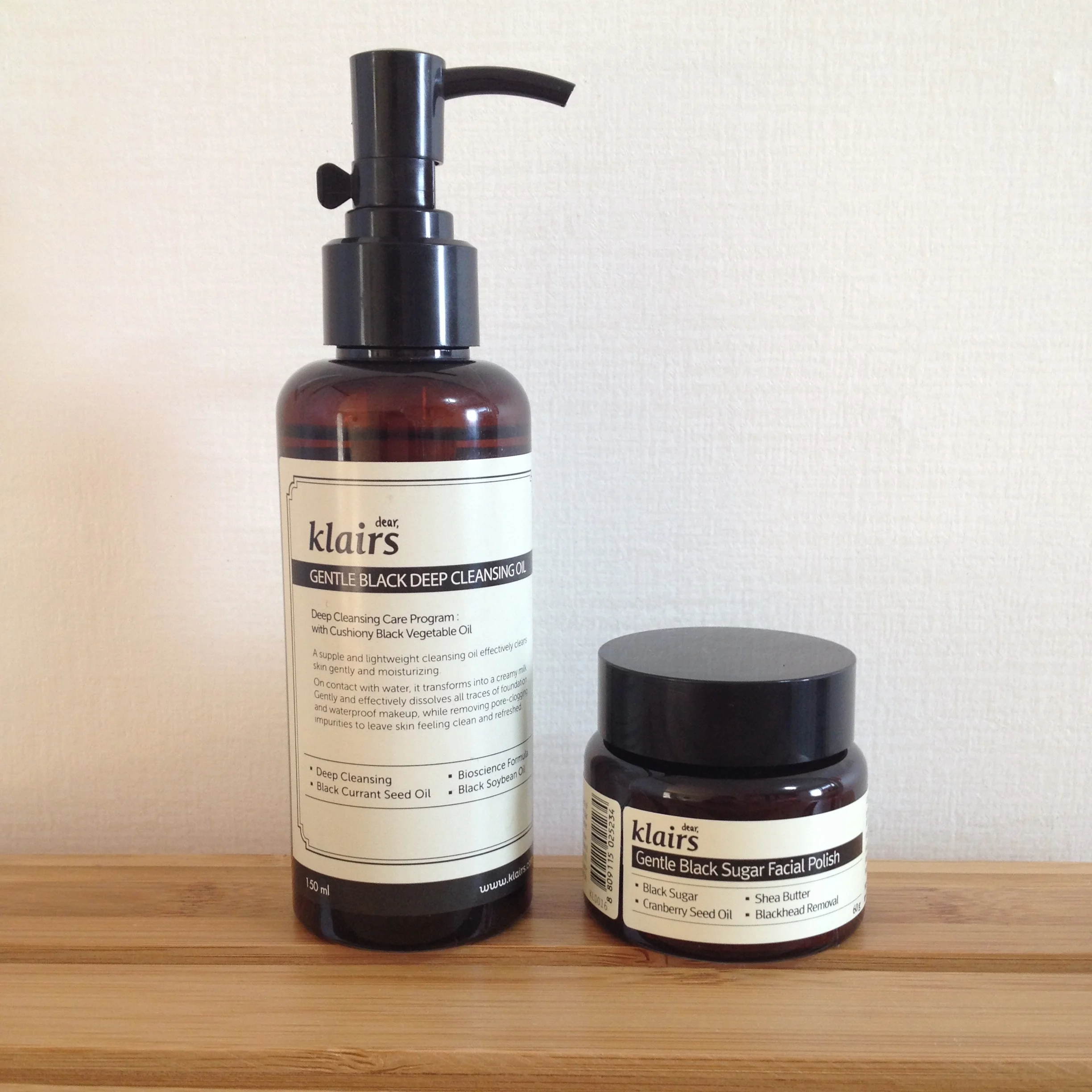 Klairs Gentle Black Deep Cleansing Oil & Gentle Black Sugar Facial Scrub {Review}