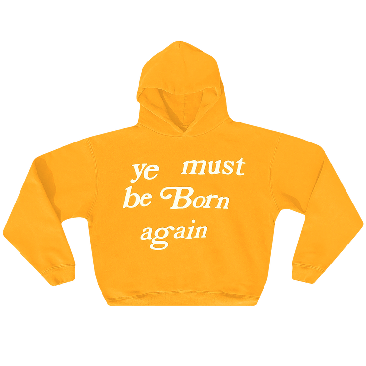 Cactus Plant Flea Market 'Born Again' Hooded Sweatshirt Yellow (Size: M)