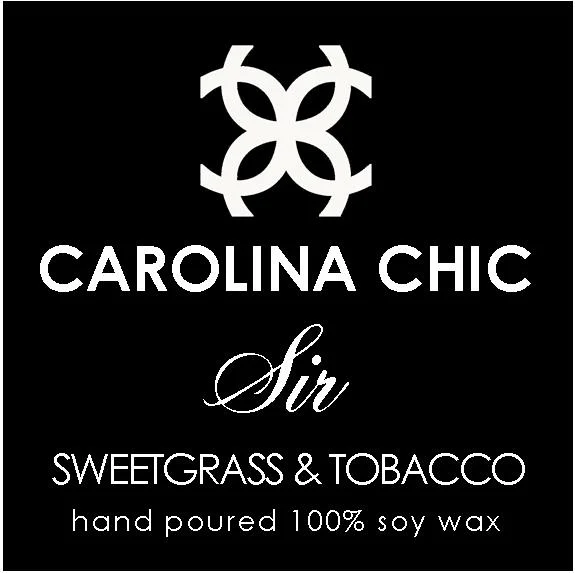SIR / SWEETGRASS & TOBACCO We created this candle for the true Southern Gentleman. It celebrates the scents of the south from the farmland to the Carolina coast. The men have given it rave reviews, but the ladies seem to love it just as much, if not more. Simply put, it smells like a handsome, Southern Gentleman. This fragrance is a masculine masterpiece. It is bold and complex - leading with a top note of leather, tobacco, amber and musk. The middle is a spicy mixture of black tea and pepper. The base note is aged teakwood with tones of patchouli, sweetgrass and sandalwood.
