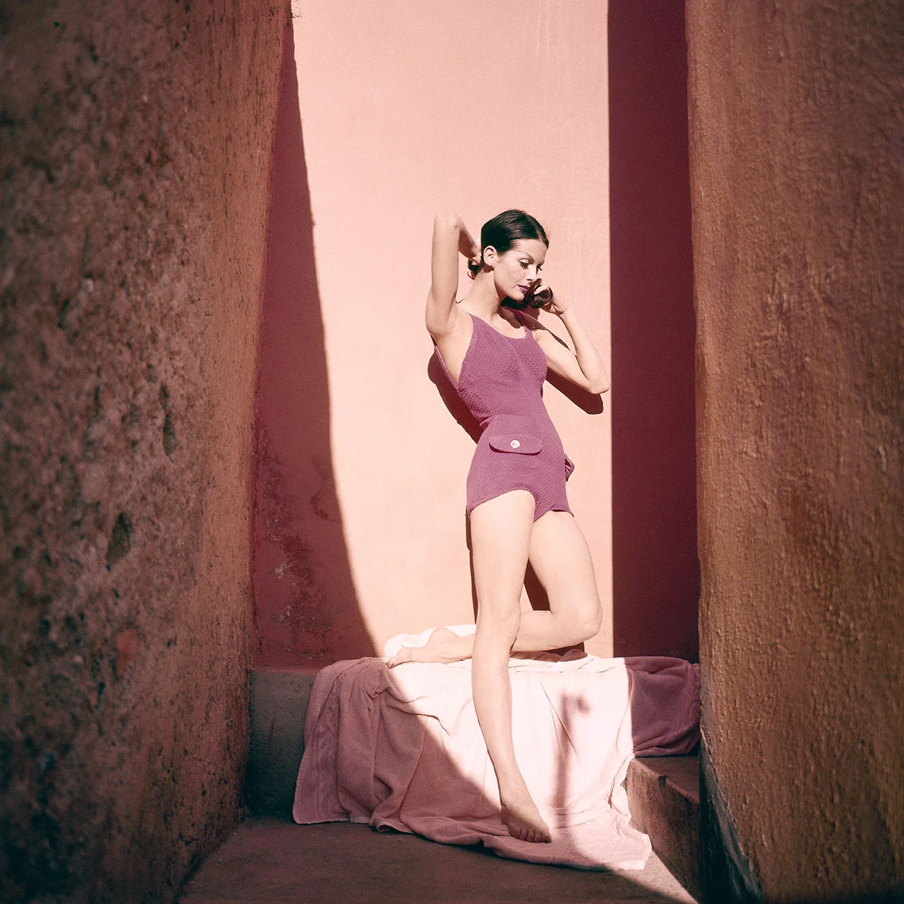 A model bathed in light, shot by Palumbo in 1959.
