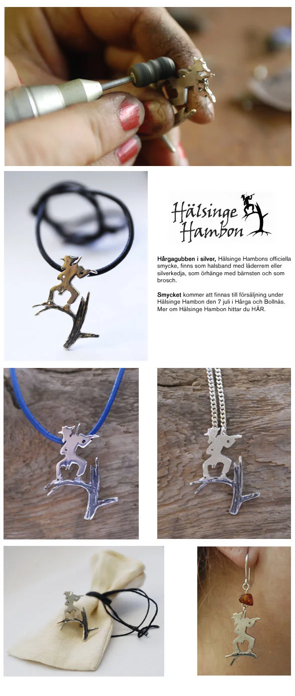 Hälsinge Hambon. Hårgagubben i silver. Anna Galtsdotter Design http://www.eyedrop.net/ulrika