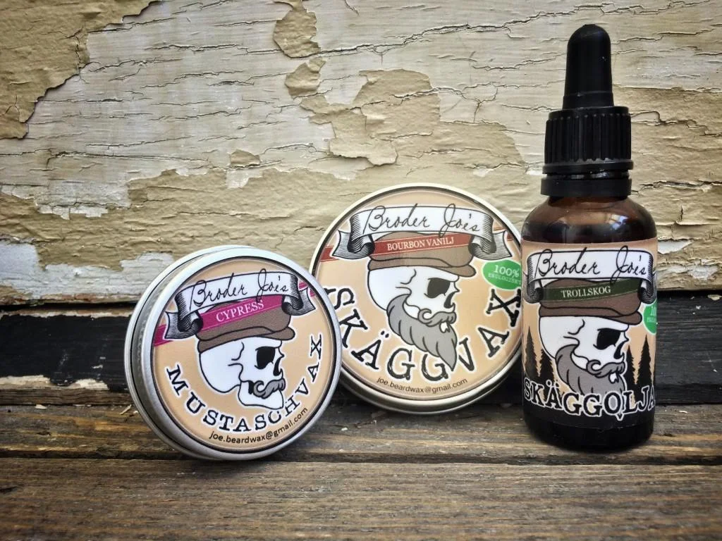 Broder Joe's skäggprodukter - love, peace & beard