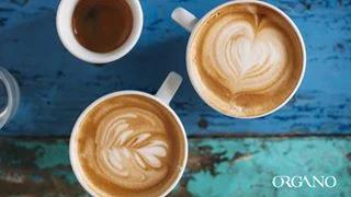 Organo hälsokaffe, té och choklad som värmer i decemberkylan