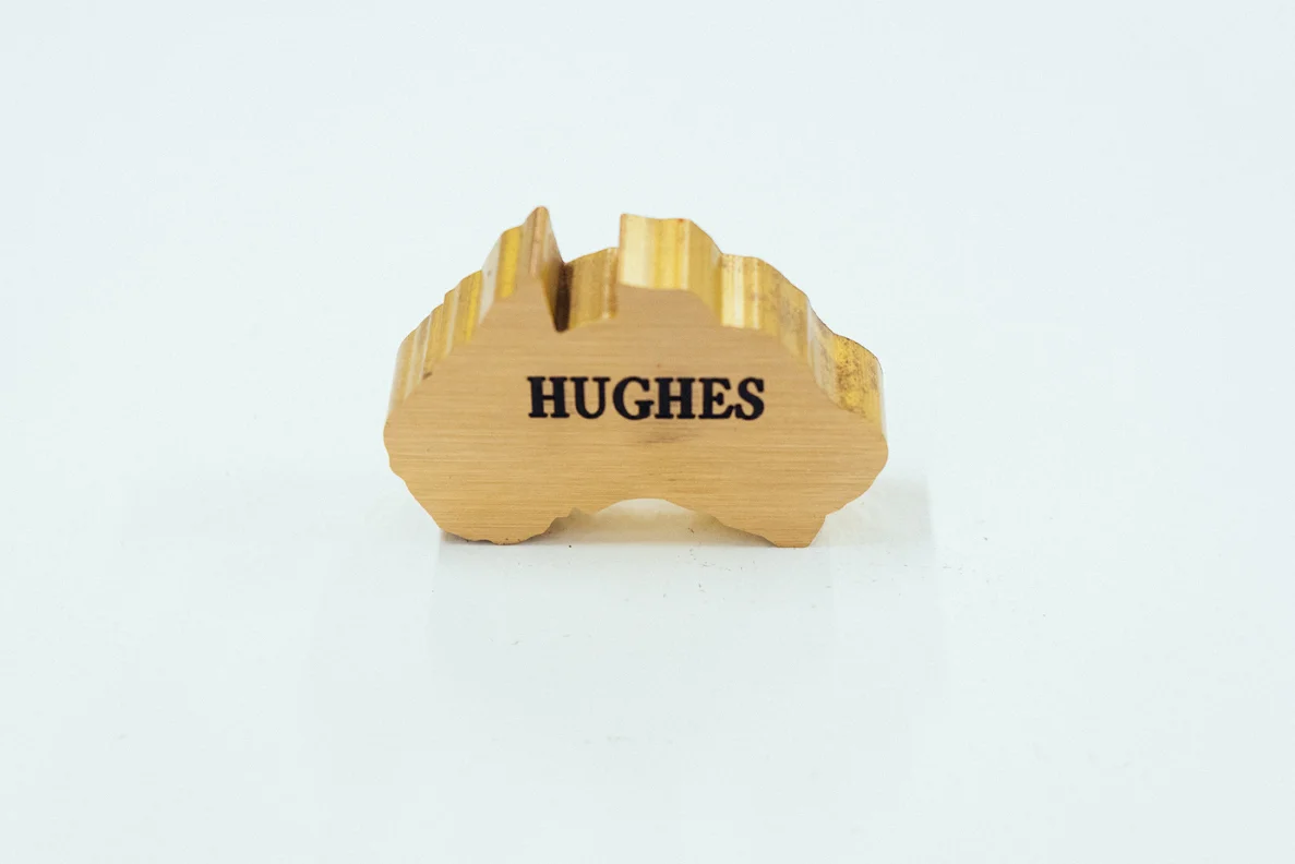 Robert Hughes , Found brass with etching, 2015