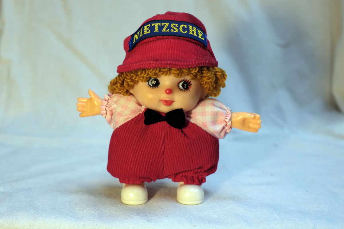   Nietzsche , Found doll with embroidered tag, 2015    