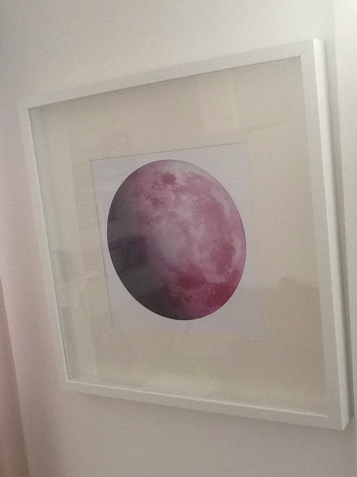  Moon series  Developed from a 1920's picture slide this moon has been created by me.&nbsp;  Pink moon £2200  blue moon £2200 