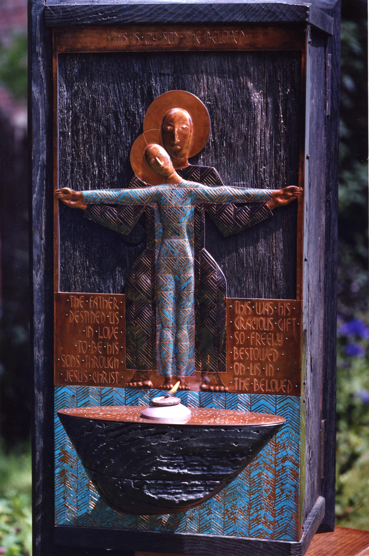 Copper and Oak Aumbry, Trinity Hospital, 1999