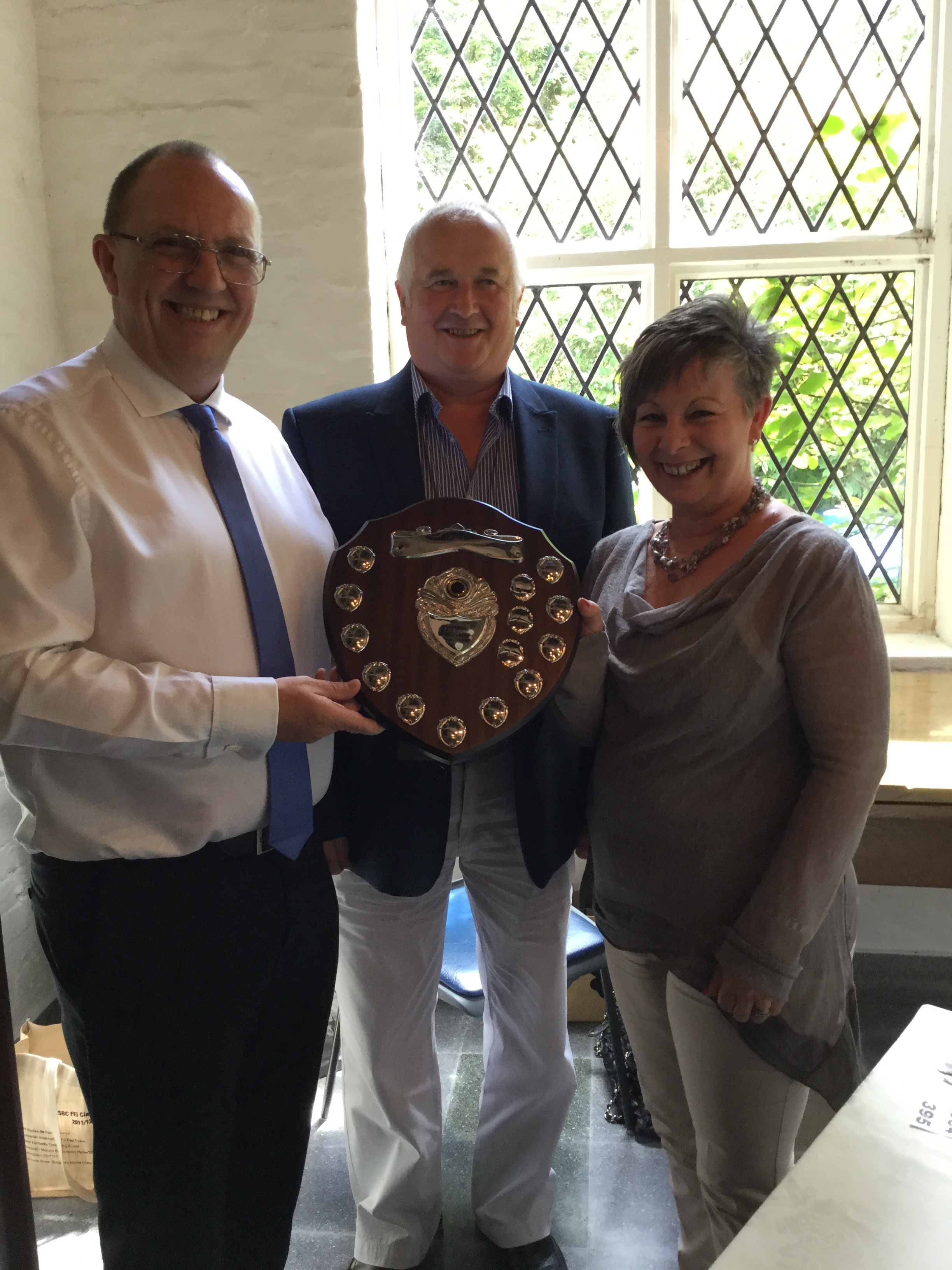 NSCA Chairman presenting the 2015 Branch Award to Wem Officers Peter and Liz Broomhall