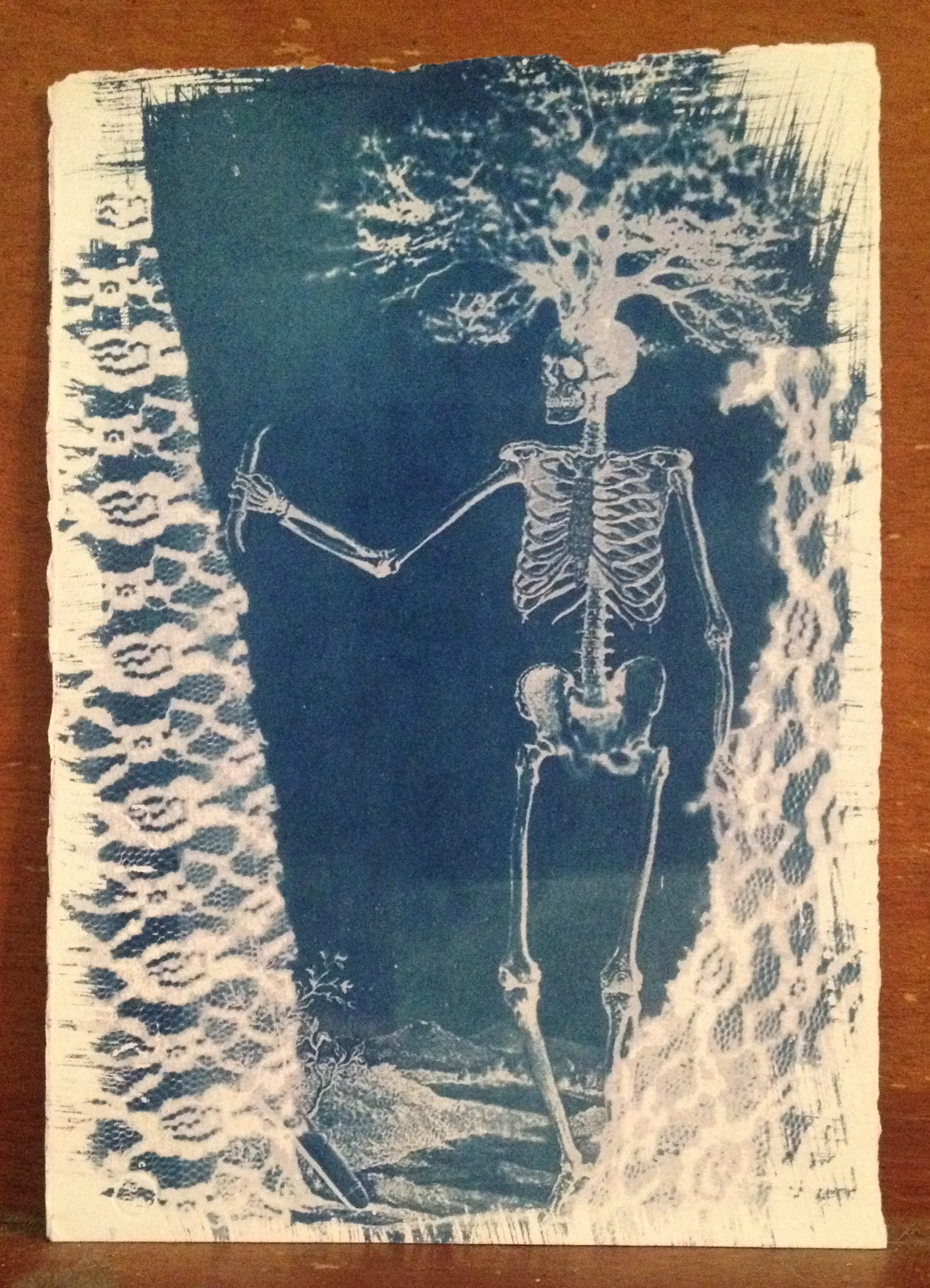  cyanotype on found paper. 8.5 x 11"  