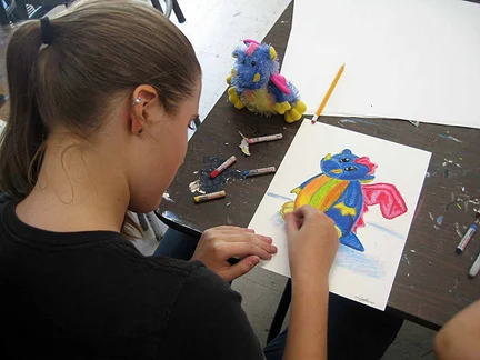 Tenn drawing of stuffed animals. Color theory.