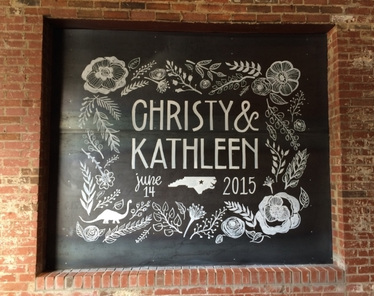 Custom design for a wedding reception at The Cookery, Durham, NC