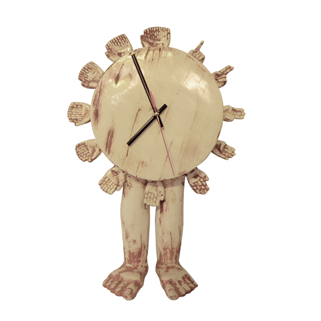 Reloj Elaborado en cerámica de alta temperatura. Tamaño: 43 cm x 30 cm. x 10 cm. Colores: Estilo marmoleado.